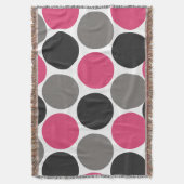 Pink und Gray Polika Dot Decke (Vorderseite Vertikal)