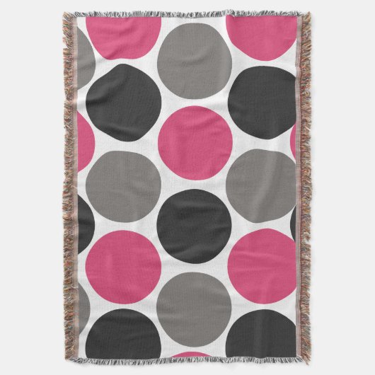 Pink und Gray Polika Dot Decke (Vorderseite Vertikal)