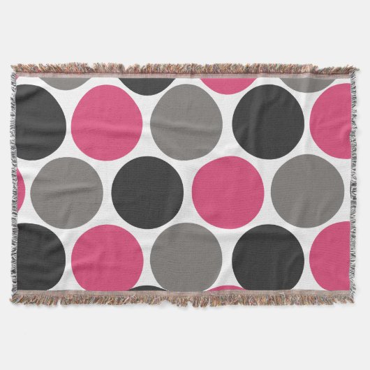 Pink und Gray Polika Dot Decke (Vorderseite)