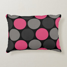 Pink und Gray Polika Dot Dekokissen