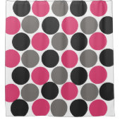 Pink und Gray Polika Dot Duschvorhang (Vorderseite)