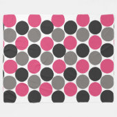 Pink und Gray Polika Dot Fleecedecke (Vorderseite (Horizontal))