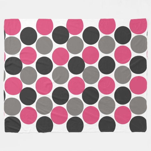 Pink und Gray Polika Dot Fleecedecke (Vorderseite (Horizontal))