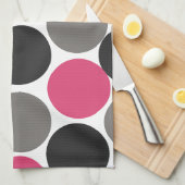 Pink und Gray Polika Dot Geschirrtuch (Viertel Falte)