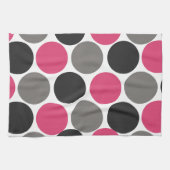 Pink und Gray Polika Dot Geschirrtuch (Horizontal)