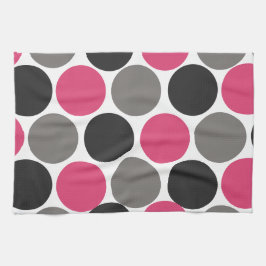 Pink und Gray Polika Dot Geschirrtuch
