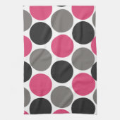 Pink und Gray Polika Dot Geschirrtuch (Vertikal)