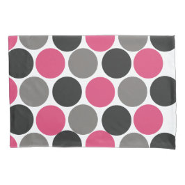 Pink und Gray Polika Dot Kissenbezug