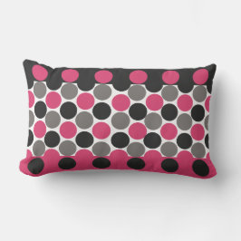 Pink und Gray Polika Dot Lendenkissen
