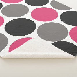 Pink und Gray Polika Dot Sherpadecke