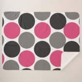 Pink und Gray Polika Dot Sherpadecke (Vorderseite (Horizontal))
