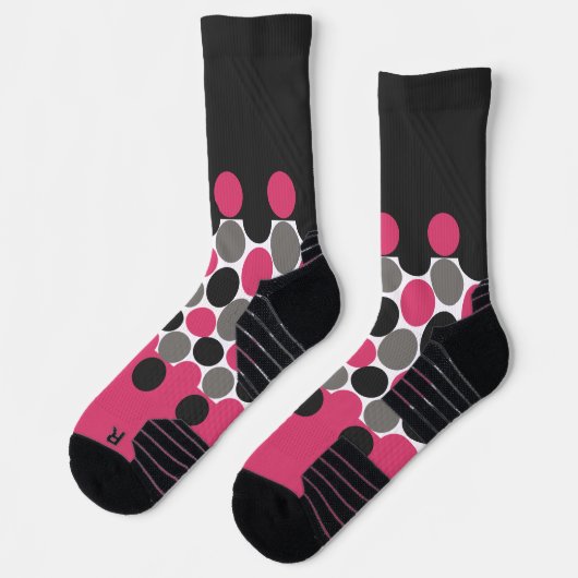 Pink und Gray Polika Dot Socken (Links)