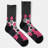 Pink und Gray Polika Dot Socken (Rechts)