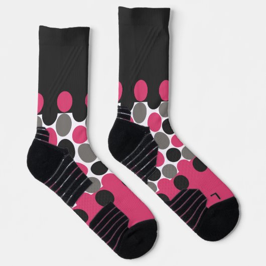 Pink und Gray Polika Dot Socken (Rechts)