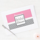 Pink und Gray Polka Dot Brautparty B01 Rechteckiger Aufkleber (Umschlag)