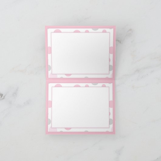 Pink und Gray Polka Dots Danke, Baby Dusche Dankeskarte (Innenseite)