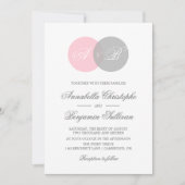 Pink und Gray Venn Diagramm Einladung zur Hochzeit (Vorderseite)