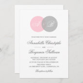 Pink und Gray Venn Diagramm Einladung zur Hochzeit (Vorne/Hinten)