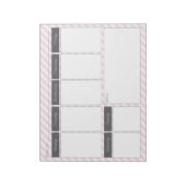Pink und Gray Weekly Calendar Notepad Notizblock (Rotiert)