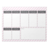 Pink und Gray Weekly Calendar Notepad Notizblock (Vorderseite)