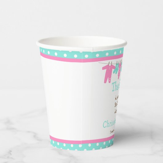 Pink und Green Baby Line Baby Dusche Pappbecher (Rechts)