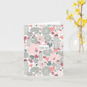 Pink und Green Cactus Pattern Danke Karte (Gelbe Blume)