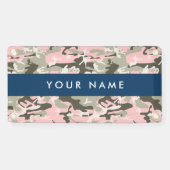 Pink und Green Camouflage Ihr Name Persönlich gest Banner (Horizontal)