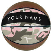 Pink und Green Camouflage Ihr Name Persönlich gest Basketball (Vorderseite)