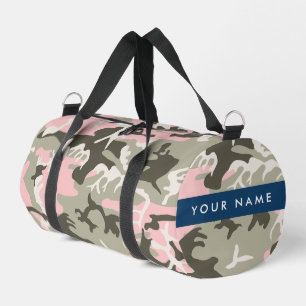 Pink und Green Camouflage Ihr Name Persönlich gest Duffle Bag