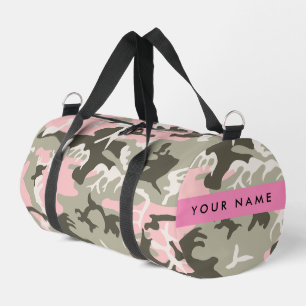 Pink und Green Camouflage Ihr Name Persönlich gest Duffle Bag