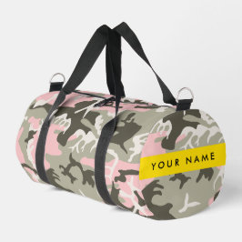 Pink und Green Camouflage Ihr Name Persönlich gest Duffle Bag