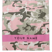 Pink und Green Camouflage Ihr Name Persönlich gest Duschvorhang (Vorderseite)
