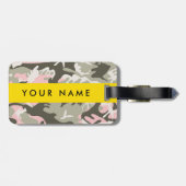 Pink und Green Camouflage Ihr Name Persönlich gest Gepäckanhänger (Rückseite horizontal)