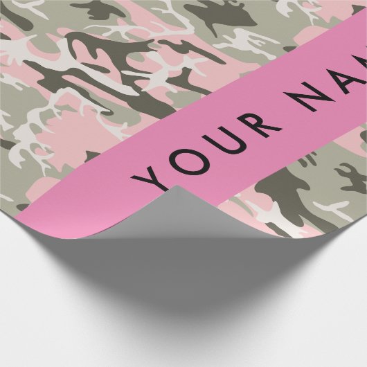 Pink und Green Camouflage Ihr Name Persönlich gest Geschenkpapier (Ecke)