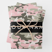 Pink und Green Camouflage Ihr Name Persönlich gest Geschenkpapier Set (Beispiel)