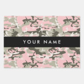 Pink und Green Camouflage Ihr Name Persönlich gest Geschenkpapier Set (Vorderseite)