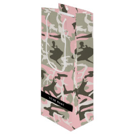 Pink und Green Camouflage Ihr Name Persönlich gest Geschenktüte Für Weinflaschen
