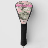 Pink und Green Camouflage Ihr Name Persönlich gest Golf Headcover (Vorderseite)