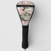Pink und Green Camouflage Ihr Name Persönlich gest Golf Headcover (Vorderseite)