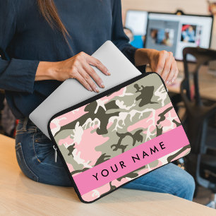 Pink und Green Camouflage Ihr Name Persönlich gest Laptopschutzhülle