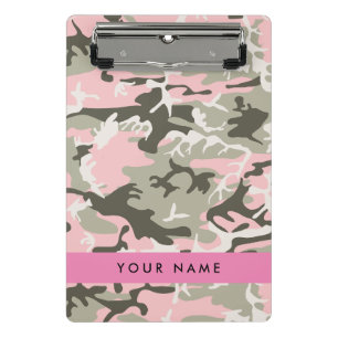 Pink und Green Camouflage Ihr Name Persönlich gest Mini Klemmbrett