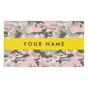 Pink und Green Camouflage Ihr Name Persönlich gest Namenschild