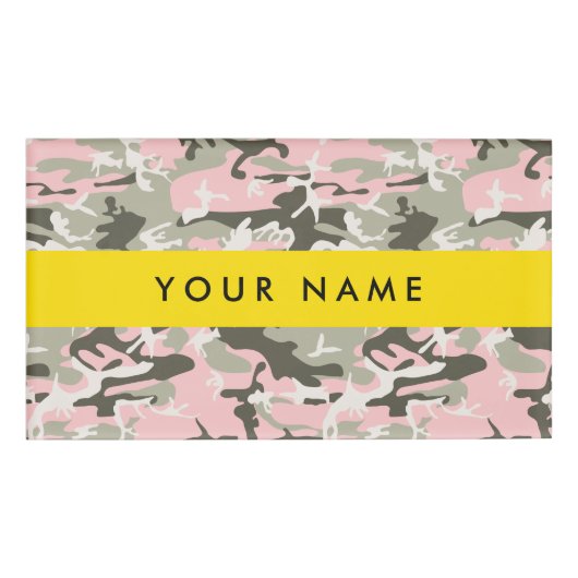Pink und Green Camouflage Ihr Name Persönlich gest Namenschild (Vorderseite)