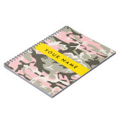 Pink und Green Camouflage Ihr Name Persönlich gest Notizblock (Linke Seite)