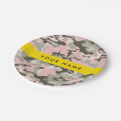 Pink und Green Camouflage Ihr Name Persönlich gest Pappteller (Schrägansicht)