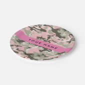 Pink und Green Camouflage Ihr Name Persönlich gest Pappteller (Schrägansicht)