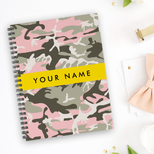 Pink und Green Camouflage Ihr Name Persönlich gest Planer