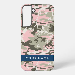 Pink und Green Camouflage Ihr Name Persönlich gest Samsung Galaxy Hülle
