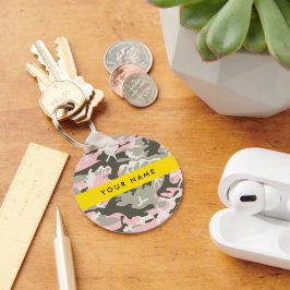 Pink und Green Camouflage Ihr Name Persönlich gest Schlüsselanhänger