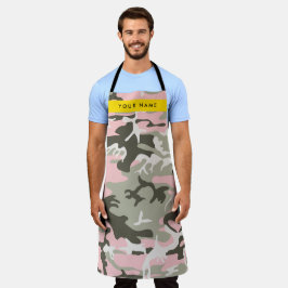 Pink und Green Camouflage Ihr Name Persönlich gest Schürze